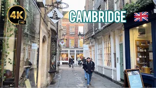 Cambridge UK 🇬🇧 Walking Tour February 16, 2024 4K HD