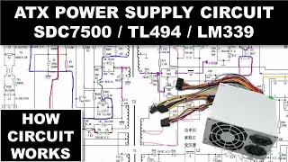 [373] ATX Power Supply Circuit Explained SDC7500 KA7500 TL494  LM339 ICs