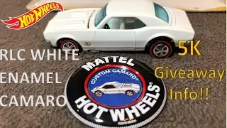 Hot Wheels 2018 RLC White Enamel Camaro & 5K Giveaway Info!!!