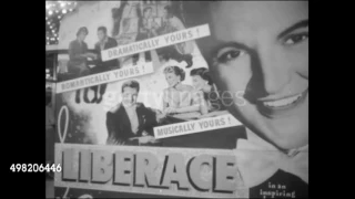 Liberace at the Premiere of his movie "Sincerely Yours" in Chicago  (1955)