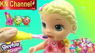 BÉ NA CHĂM SÓC BÚP BÊ BABY ALIVE DOLL Đồ chơi shopkins mới của KN Channel
