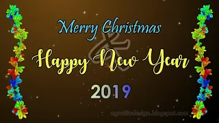 Merry Christmas And Happy New Year Greeting Card 2019 Animation