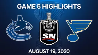 NHL Highlights | 1st Round, Game 5: Canucks vs. Blues - Aug. 19, 2020