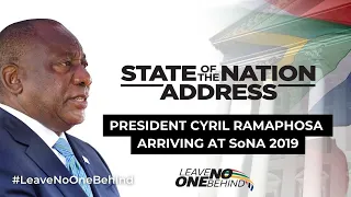 President Cyril Ramaphosa arrives at Parliament and takes the Salute before delivering SoNA 2019
