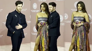 Priyanka Chopra With Nick Jonas Arrives At Nita Mukesh Ambani Cultural Centre Launch