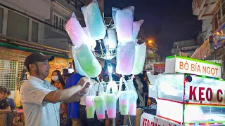 Amazing Cotton Candy Floss Sugar Making Process/ Vietnamese Street Food Videos Collection 2024