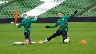 Republic of Ireland train at Aviva Stadium before friendly with Norway