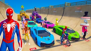 GTA V SPIDERMAN, GODZILLA x KONG, FNAF - Epic New Stunt Race For Car Racing by Trevor