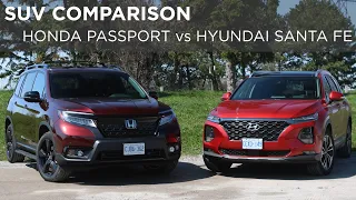 2019 Honda Passport vs 2019 Hyundai Santa Fe | SUV Comparison | Driving.ca