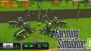 Cut 5 trees together in FS 18 machino how to cut a tree click#fs18 #farming