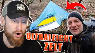 Es wiegt nur 214 GRAMM?! BUSHCRAFTER mit ULTRLEICHT-ZELT unterwegs! | Fritz Meinecke reagiert