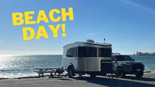 Airstream Basecamp 20X camping on the beach - MiniVlog