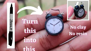 DIY Realistic Miniature Alarm Clock Tutorial | DIY Dollhouse Miniatures | No Clay