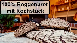 Roggen Sauerteigbrot mit Kochstück aus dem Holzbackofen (Winter)