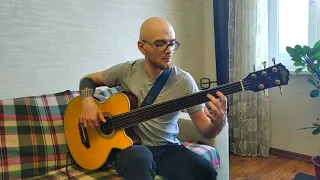 Кино - Видели ночь ( fretless acoustic bass)