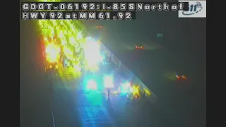 Major multi-vehicle crash shuts down all lanes of I-85 south in Fulton County