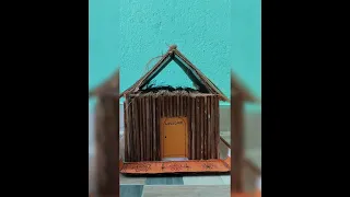 #How to make hut 🛖 🏡 using Dry Grass and card paper  🏠 Best out of waste Easy Dly 🏡.