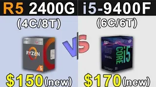 Ryzen 5 2400G Vs. i5-9400F | New Games Benchmarks