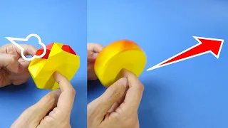 折り紙おもちゃ「ぐるぐるダッシュ！」Origami Toy "Blowing Wheel"