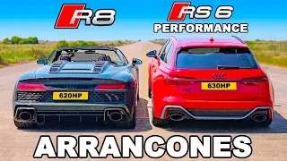 Nuevo Audi RS6 vs Audi R8: ARRANCONES