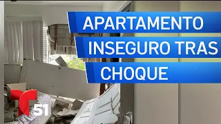 Carro les choca la casa y viven en un apartamento inseguro