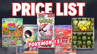 Where to find Japanese Pokemon 151 card price list? It’s official!