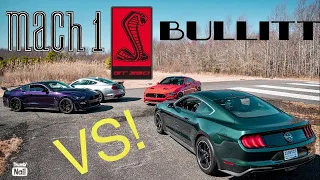 Manual Mustang Shootout: Shelby GT350 vs. MACH-1 vs. BULLITT! *0-60mph
