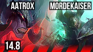 AATROX vs MORDEKAISER (TOP) | 7 solo kills, 500+ games, Dominating | KR Diamond | 14.8