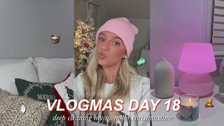 VLOGMAS DAY 18 | deep clean my room with me for a sunday reset!! 🤍🧺💌