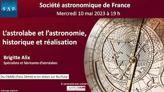 Conférence "L’astrolabe et l’astronomie, historique et réalisation"