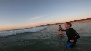 Surf POV GoPro Hero 7 Black Spot X 2 lovely ladies in the shore break, with SLR in water housing!