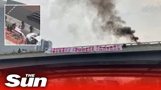 Chinese protest banners calling for Xi Jinping's removal taken down by Beijing officials