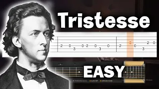 Chopin - Etude Op. 10, No. 3 (Tristesse) - EASY Guitar tutorial (TAB)