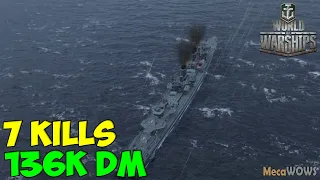 World of WarShips | Fusō | 7 KILLS | 136K Damage - Replay Gameplay 1080p 60 fps