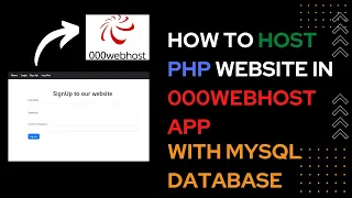 How to host PHP website in 000webhost with MySQL database manager