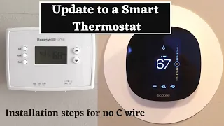 How to Install Ecobee3 Lite Smart Thermostat || Without C Wire || Upgrading My Thermostats