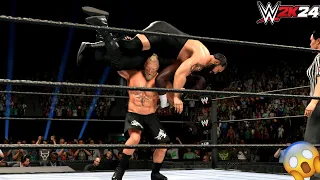 WWE 2k24 - Brock Lesnar vs Omos & Big Show: 1 On 2 Handicap Match|Raw
