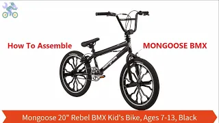 How To Assemble Mongoose 20 inch Rebel Freestyle BMX Bike, mag wheels, Black, boy's, girl's