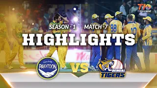 T10 League Season 1, Match 7,  Pakhtoon Vs Bengal Tigers