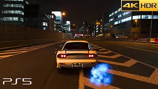 (PS5) Gran Turismo 7 | Mazda RX-7 Turbo Rotary at Tokyo Expressay Gameplay 4K60FPS