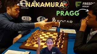 World no.2 Nakamura vs 17-year-old Praggnanandhaa | FIDE World Cup 2023