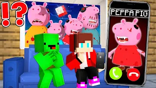 Why Scary PEPPA PIG'S FAMILY Called JJ and Mikey at Night in Minecraft? - Maizen