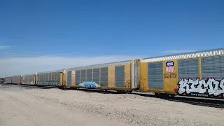 WB UP Autoracks Train Feat UP 2010 Flagless At Helendale Ca! #bigbossrailfanner