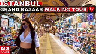Istanbul City Around Grand Bazaar Walking Tour 11 October 2021 |4k UHD 60fps