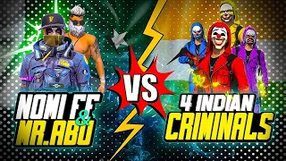 Indian Criminal Squad 🇮🇳 vs Pakistani Legends 🇵🇰 2 Vs 4 || NOMI FF AND MR ABU || Free fire