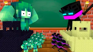 Monster School : TINY APOCALYPSE EPIC ENDERMAN ATTACK - Minecraft Animation