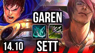 GAREN vs SETT (TOP) | 10 solo kills, 37k DMG, Dominating | EUW Master | 14.10
