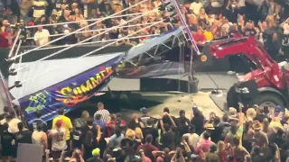 BROCK FLIPS THE RING ON ROMAN REIGNS USING A TRACTOR SUMMRSLAM 2022 VLOG CROWD REACTION