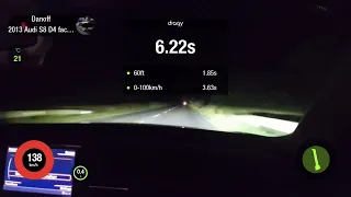 AUDI S8 2013 4.0 TFSI STAGE 1 DRAGY RUN ACCELERATION 1/4 MILE 0-100 100-200 0-200