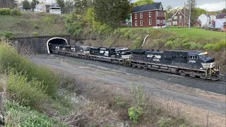 PA Railfan Trip, 2.3 (5/4/23): Two Westbound Trains (AMTK 43 & NS 29G) Exit the Gallitzin, PA Tunnel